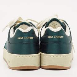 Saint Laurent Green Satin SL/61 Low Top Sneakers Size 37