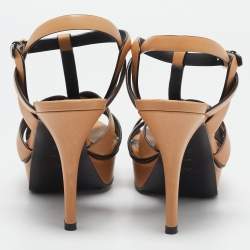 Saint Laurent Tan Leather Tribute Sandals Size 39.5
