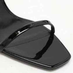 Saint Laurent Black Patent Leather Opyum Sandals Size 38.5