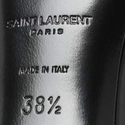 Saint Laurent Black Patent Leather Opyum Sandals Size 38.5