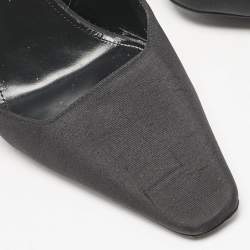 Saint Laurent Black/Blue Fabric Blade Slingback Pumps Size 38
