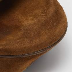 مملوكة مسبقًا Yves Saint Laurent Brown Suede Tribute Platform Sandals Size 37