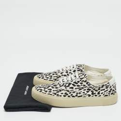 Saint Laurent White/Black Canvas Lace Up Sneakers Size 38