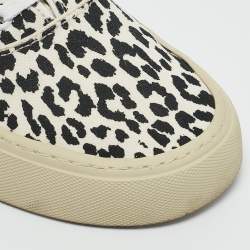 Saint Laurent White/Black Canvas Lace Up Sneakers Size 38
