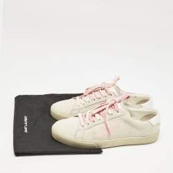 Saint Laurent Grey Suede Court Classic Low Top Sneakers Size 37.5