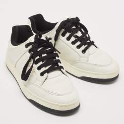 Saint Laurent Black/White Leather SL/61 Lace Up Sneakers Size 38.5