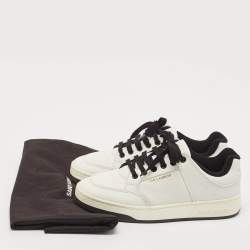 Saint Laurent Black/White Leather SL/61 Lace Up Sneakers Size 38.5