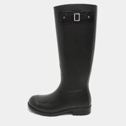 Saint Laurent Black Rubber Wellington Rain Boots Size 36