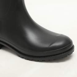 Saint Laurent Black Rubber Wellington Rain Boots Size 36