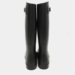 Saint Laurent Black Rubber Wellington Rain Boots Size 36