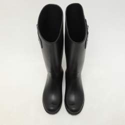 Saint Laurent Black Rubber Wellington Rain Boots Size 36