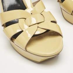 Saint Laurent Yellow Patent Leather Platform Sandals Size 41