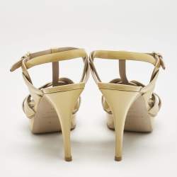 Saint Laurent Yellow Patent Leather Platform Sandals Size 41