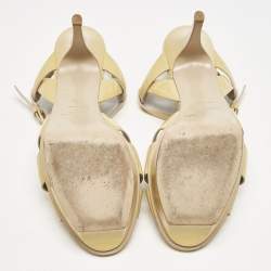 Saint Laurent Yellow Patent Leather Platform Sandals Size 41