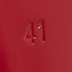 Pre Owned Saint Laurent Red Leather Tribute Ankle Strap Sandals Size 41