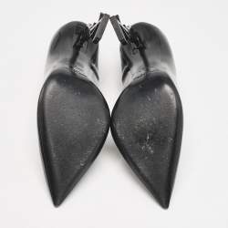 Saint Laurent Black Patent Leather Opyum Pointed Toe Pumps Size 40