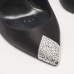 Saint Laurent Black Satin Tower Pumps Size 37