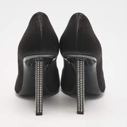 Saint Laurent Black Satin Tower Pumps Size 37
