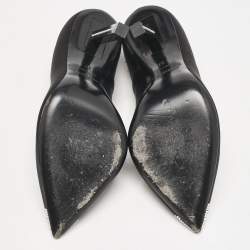 Saint Laurent Black Satin Tower Pumps Size 37