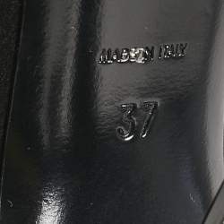 Saint Laurent Black Satin Tower Pumps Size 37