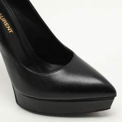 Saint Laurent Black Leather Janis Pumps Size 36