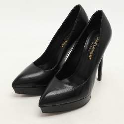 Saint Laurent Black Leather Janis Pumps Size 36