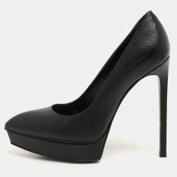 Saint Laurent Black Leather Janis Pumps Size 36