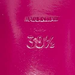 مملوكة مسبقًا Saint Laurent Purple Patent Leather Tribute Ankle Strap Sandals Size 38.5