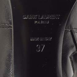 Saint Laurent Black Leather Jane Ankle Boots Size 37