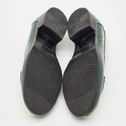 Saint Laurent Green Leather Penny Loafers Size 37