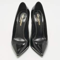 Saint Laurent Black Patent Leather Opyum Pumps Size 36.5