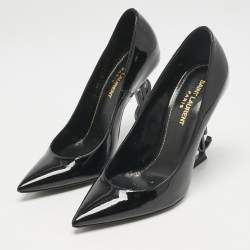 Saint Laurent Black Patent Leather Opyum Pumps Size 36.5