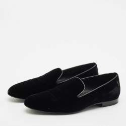 Saint Laurent Black Velvet Smoking Slippers Size 42