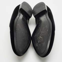 Saint Laurent Black Velvet Smoking Slippers Size 42