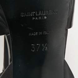 Saint Laurent Black Leather Tribute Platform Sandals Size 37.5