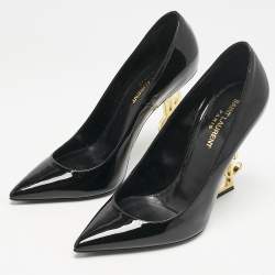 Saint Laurent Black Patent Leather Opyum Pumps Size 38