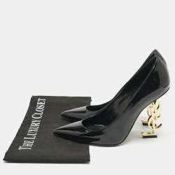 Saint Laurent Black Patent Leather Opyum Pumps Size 38