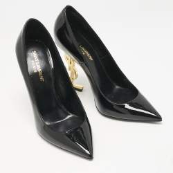 Saint Laurent Black Patent Leather Opyum Pumps Size 38