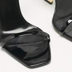 Saint Laurent Black Patent Leather Opyum Sandals Size 40