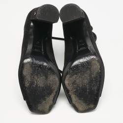 Saint Laurent Black Suede and Velvet Loulou Sandals Size 37