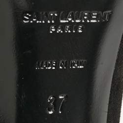 Saint Laurent Black Suede and Velvet Loulou Sandals Size 37