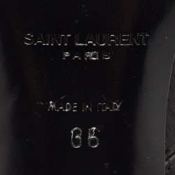 Saint Laurent  Black Leather Ankle Length Boots Size 36