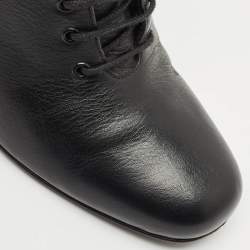 Saint Laurent  Black Leather Ankle Length Boots Size 36