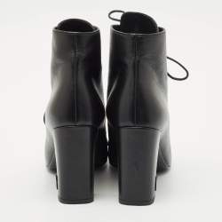 Saint Laurent  Black Leather Ankle Length Boots Size 36