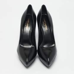 Saint Laurent Black Leather Janis Pumps Size 37.5
