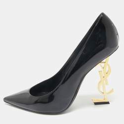 Saint Laurent Paris Black Patent Leather Opyum Pumps Size 39.5
