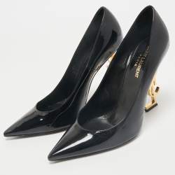 Saint Laurent Paris Black Patent Leather Opyum Pumps Size 39.5