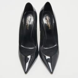 Saint Laurent Paris Black Patent Leather Opyum Pumps Size 39.5