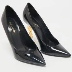 Saint Laurent Paris Black Patent Leather Opyum Pumps Size 39.5