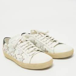 Saint Laurent White Leather Star Court Classic California Sneakers Size 40